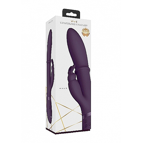 Вибромассажер-кролик со стимулирующим кольцом и функцией "мгновенный оргазм" Halo