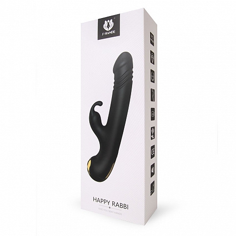 Вибромассажер двойной стимуляции с возвратно-поступательными движениями Happy Rabbi