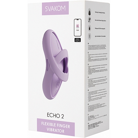 Вибромассажёр розовый на пальцы с функцией нагрева Svakom Echo 2
