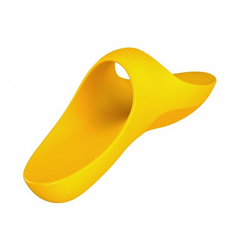 Бесшумный желтый вибромассажер на палец Satisfyer Teaser