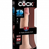 Фаллоимитатор на присоске King Cock Plus 9" Triple Density Cock - Flesh