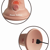 Вибромассажер-реалистик на присоске с двойной плотностью и пультом ДУ King Cock Elite 8