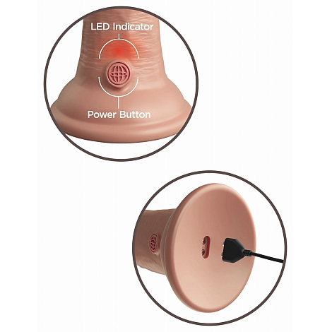 Вибромассажер-реалистик на присоске с двойной плотностью и пультом ДУ King Cock Elite 8