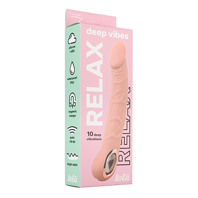 Реалистичный перезаряжаемый вибратор Deep Vibes Relax Flesh, 22 см