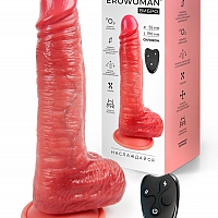 Вибромассажер с возвратно-поступательной стимуляцией на пульте управления, 19 см