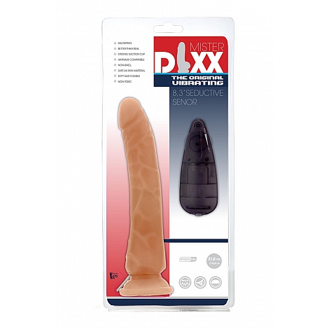 Вибратор реалистичный на присоске с выносным пультом Mr. Dixx 8,3", 21 см