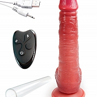 Вибромассажер с возвратно-поступательной стимуляцией на пульте управления, 19 см
