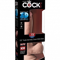 Фаллоимитатор на присоске King Cock Plus 7.5" Triple Density Cock with Balls