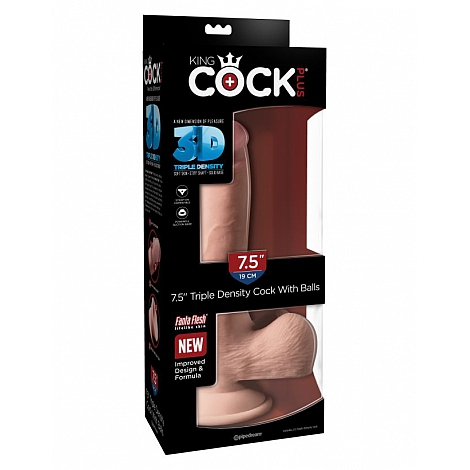 Фаллоимитатор на присоске King Cock Plus 7.5" Triple Density Cock with Balls