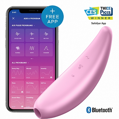 Вакуумно-волновой розовый стимулятор Satisfyer Curvy 3+