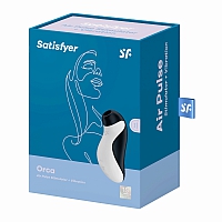 Вакуумно-волновой вибромассажер черно-белый Satisfyer Orca