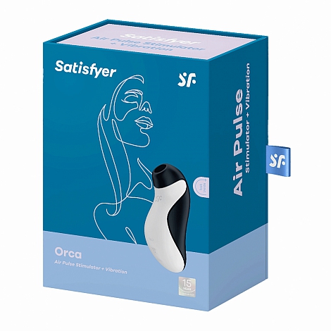 Вакуумно-волновой вибромассажер черно-белый Satisfyer Orca