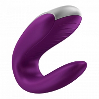 Парный вибратор Satisfyer Double Fun с возможностью управления через пульт и приложение фиолетовый