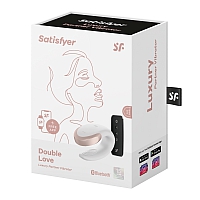 Парный вибратор Satisfyer Double Love с возможностью управления через пульт и приложение белый