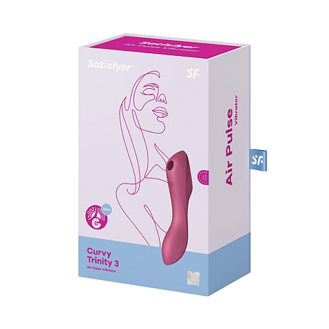 Вакуумно-клиторальный вибромассажер Satisfyer Curvy Trinity 3 красный