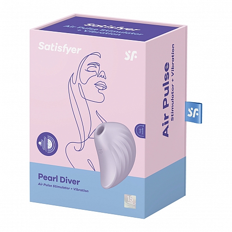 DISCOUNT Вакуумно-волновой вибромассажер Satisfyer Pearl Diver фиолетовый