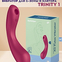 Вакуумно-клиторальный вибромассажер Curvy Trinity 1 красный