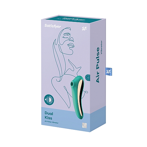 Вакуумно-волновой вибромассажер Satisfyer Dual Kiss зеленый