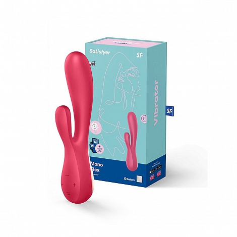 Вибромассажер красный с управлением через приложение Satisfyer Mono Flex