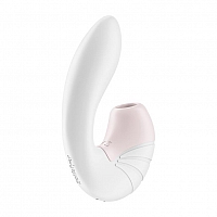 Вибратор белый с вакуумным стимулятором Satisfyer Supernova