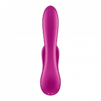 Вибратор-кролик фиолетовый с двумя клиторальными отростками Satisfyer Double Flex