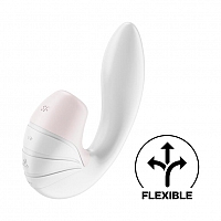 Вибратор белый с вакуумным стимулятором Satisfyer Supernova