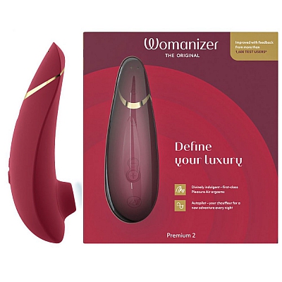 Бесконтактный клиторальный стимулятор бордовый Womanizer Premium 2