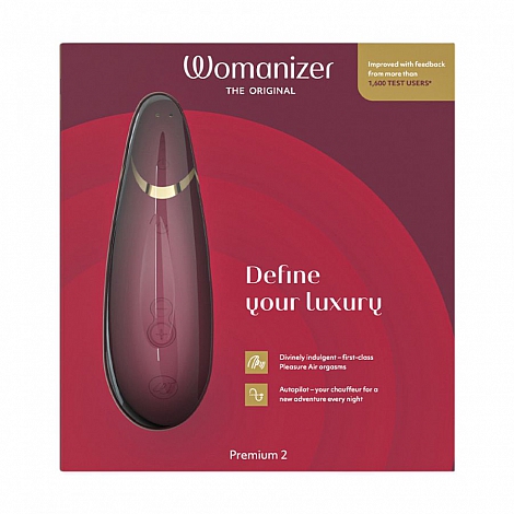 Бесконтактный клиторальный стимулятор бордовый Womanizer Premium 2