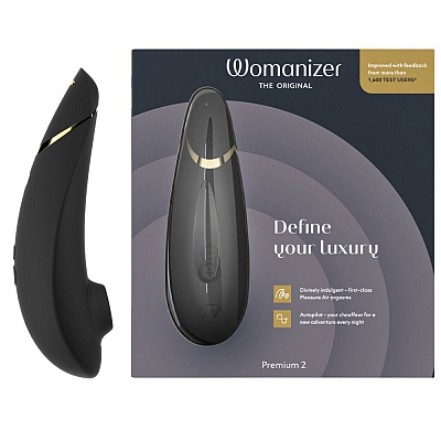 Бесконтактный клиторальный стимулятор черный Womanizer Premium 2