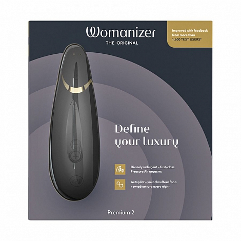 Бесконтактный клиторальный стимулятор черный Womanizer Premium 2