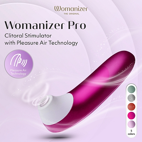 Бесконтактный розовый клиторальный стимулятор Womanizer Pro