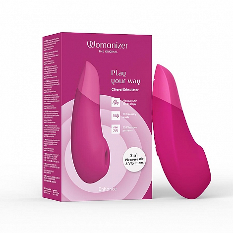Бесконтактный клиторальный стимулятор с вибрацией розовый Womanizer Enhance