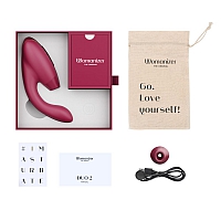 Двойной стимулятор клитора и точки G бордовый Womanizer DUO 2