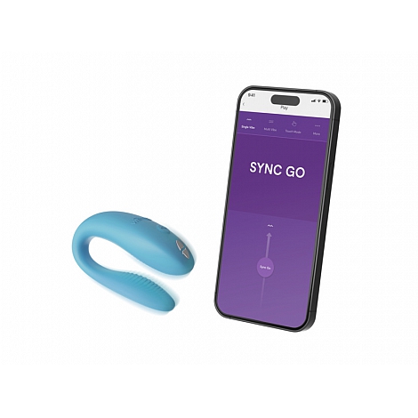 Вибромассажер для пар голубой We-Vibe Sync Go