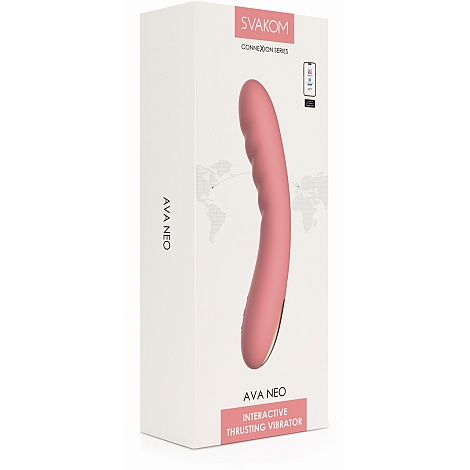 Интерактивный вибромассажер с функцией пенетрации Ava Neo Peach Pink