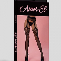 Чулки с поясом и элегантным узором Amor EL, S/L