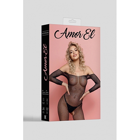 Кетсьюит (боди-комбинезон) со стразами Esponela, S/L