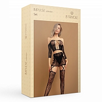 Комбинация из топа и юбки с чулками, S/XXL