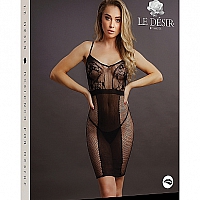 Миниплатье на бретельках Knee-Length Lace and Fishnet Dress, S/L