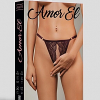 Бордовые трусики с доступом Amor El