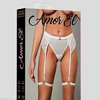 Женские трусики с поясом и гартерами Cream, S/M