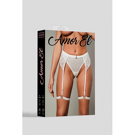 Женские трусики с поясом и гартерами Cream, S/M