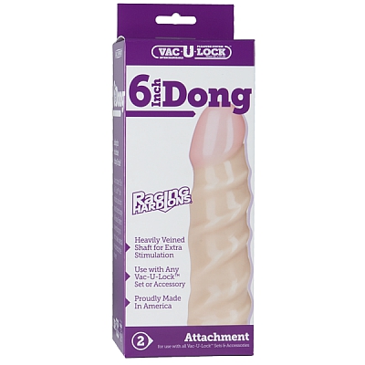 Насадка Vac-U-Lock 6" Raging hard-On Dong White