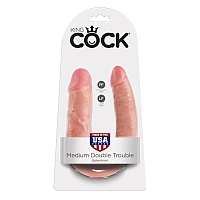 Двойной фаллоимитатор King Cock U-Shaped Medium Double Trouble