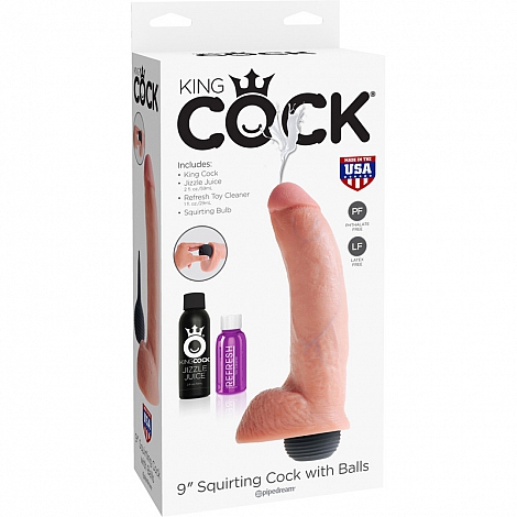 Фаллоимитатор с эффектом семяизвержения King Cock 9" Squirting Cock with Balls