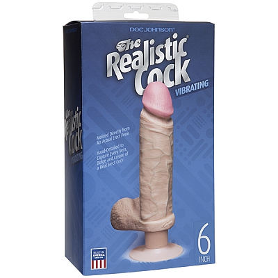 Вибратор-реалистик The Realistic Cock Vibrating 6” Vanilla
