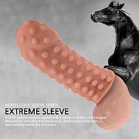 Насадка на фаллос с бугорками по поверхности размер M, Kokos Extreme Sleeve 002