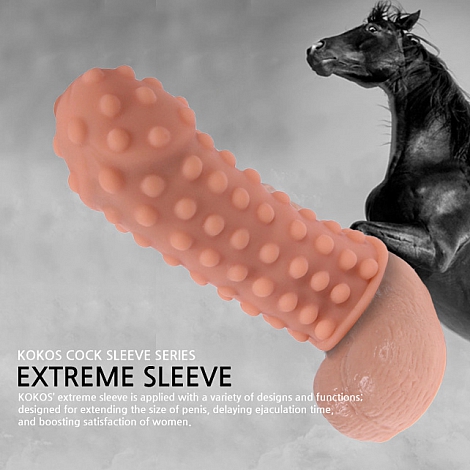 Насадка на фаллос с бугорками по поверхности размер M, Kokos Extreme Sleeve 002