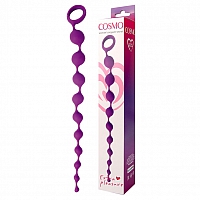 Анальная силиконовая цепочка Cosmo фиолетовая, 32 см