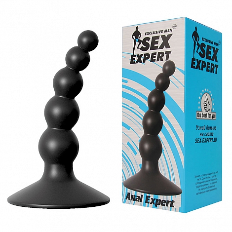 Анальная втулка с шариками Sex Expert, 8,5 см